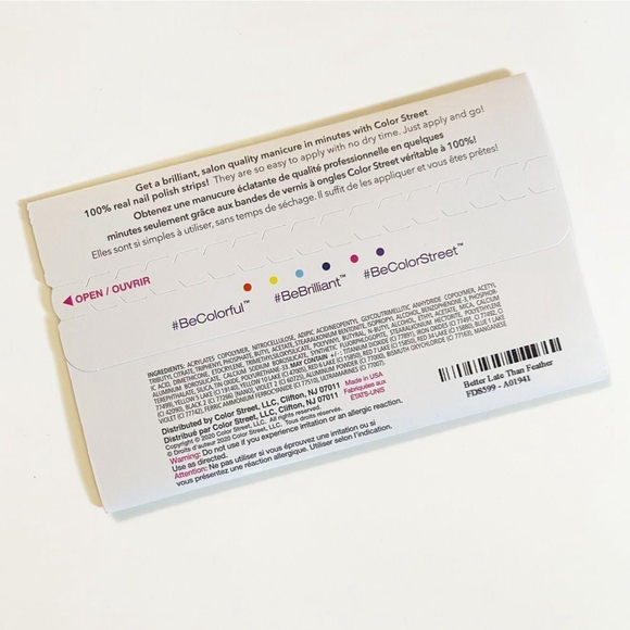 Color Street Better Late Than Feather Nail Art Design Retired Nail Strips - Picture 2 of 8